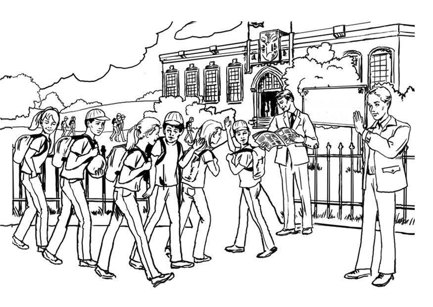 Página para colorir na escola - ensino mA©dio