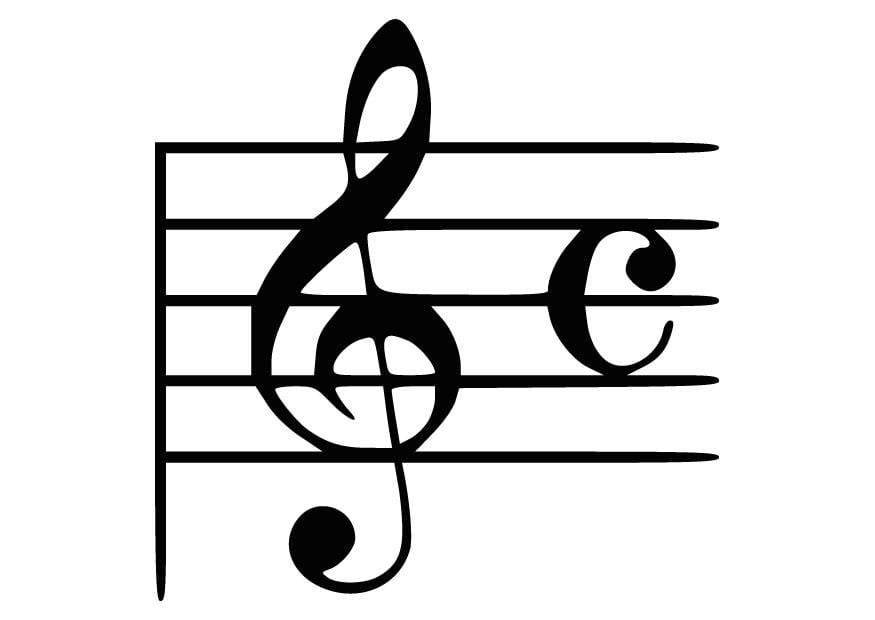 Página para colorir nota musical