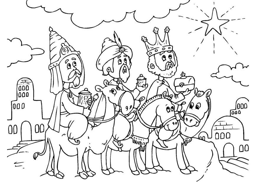Página para colorir os reis magos