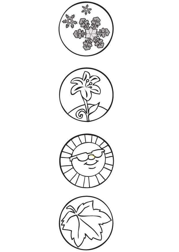 Página para colorir os sA­mbolos das 4 estaA§Aµes