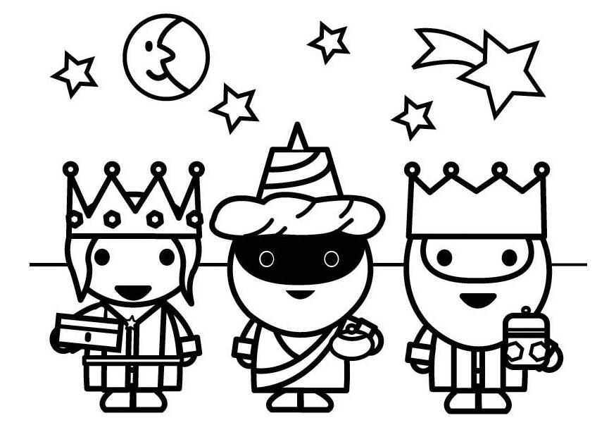 Página para colorir os trAªs reis magos