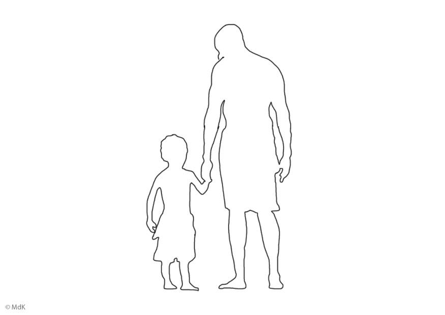 Página para colorir pai e filho 