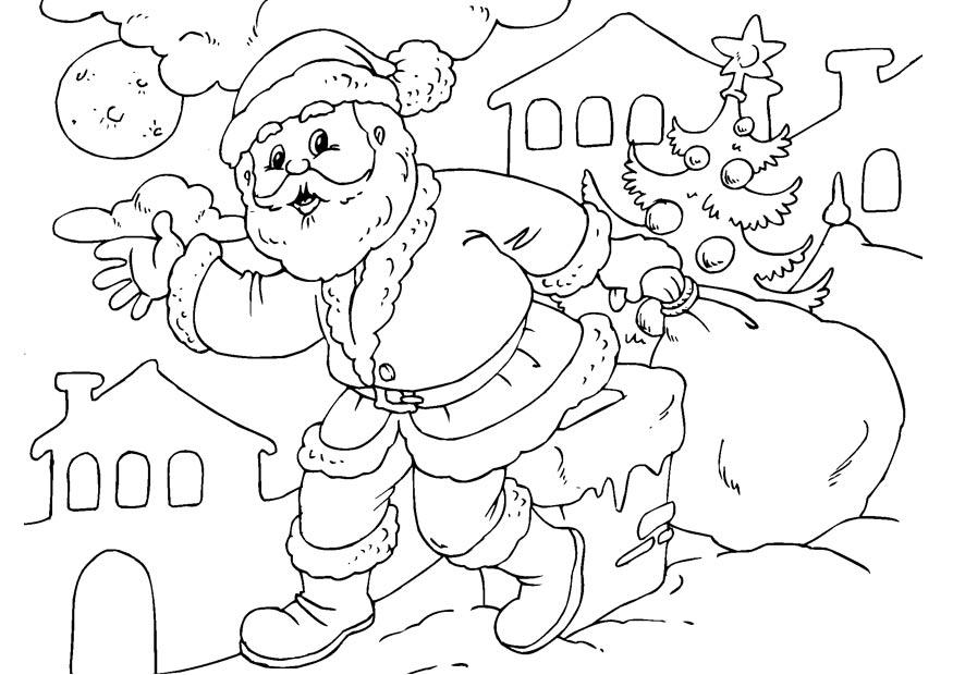 Página para colorir papai noel