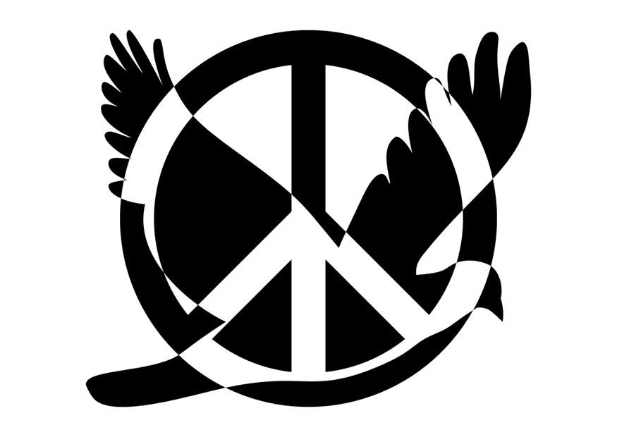 Página para colorir paz
