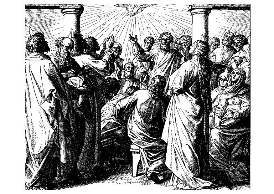 Página para colorir pentecostes 