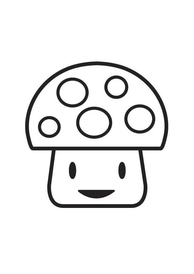 Página para colorir personagem de cogumelo