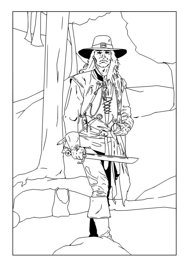 Página para colorir pirata 