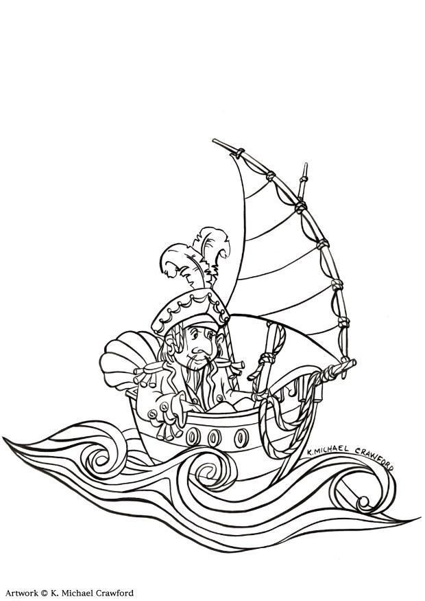 Página para colorir pirata