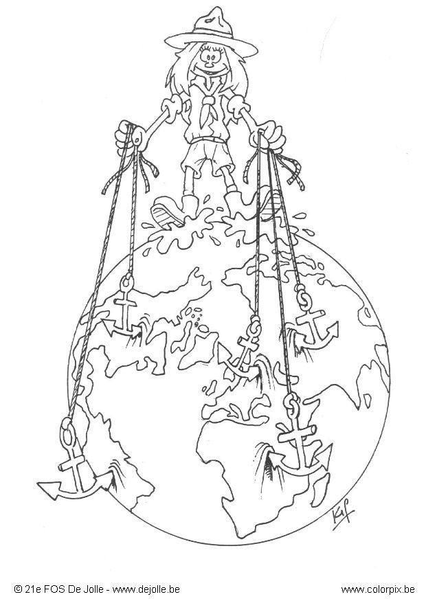 Página para colorir por todo o mundo