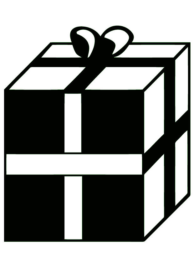 Página para colorir presente de natal