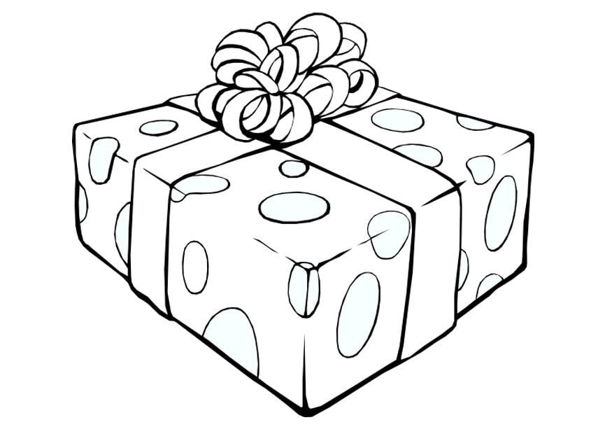 Página para colorir presentes de natal 