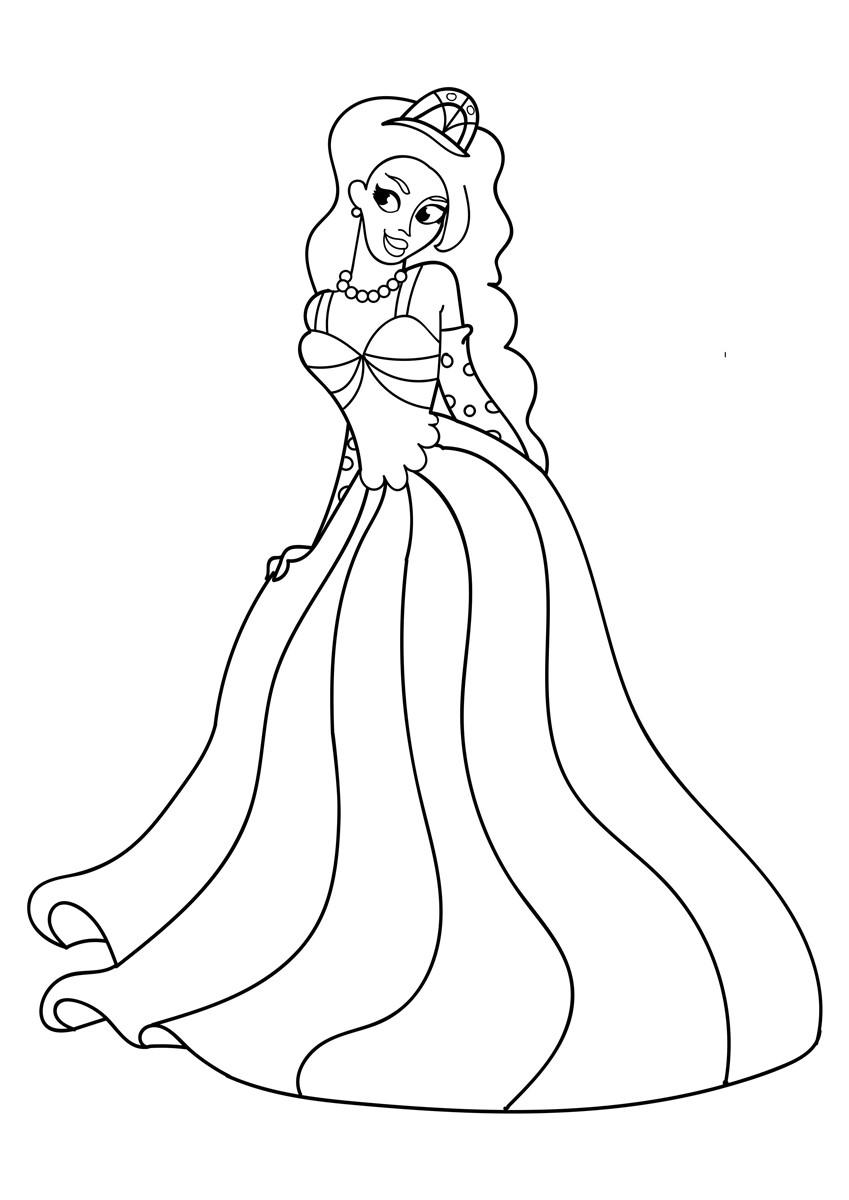 Página para colorir princesa