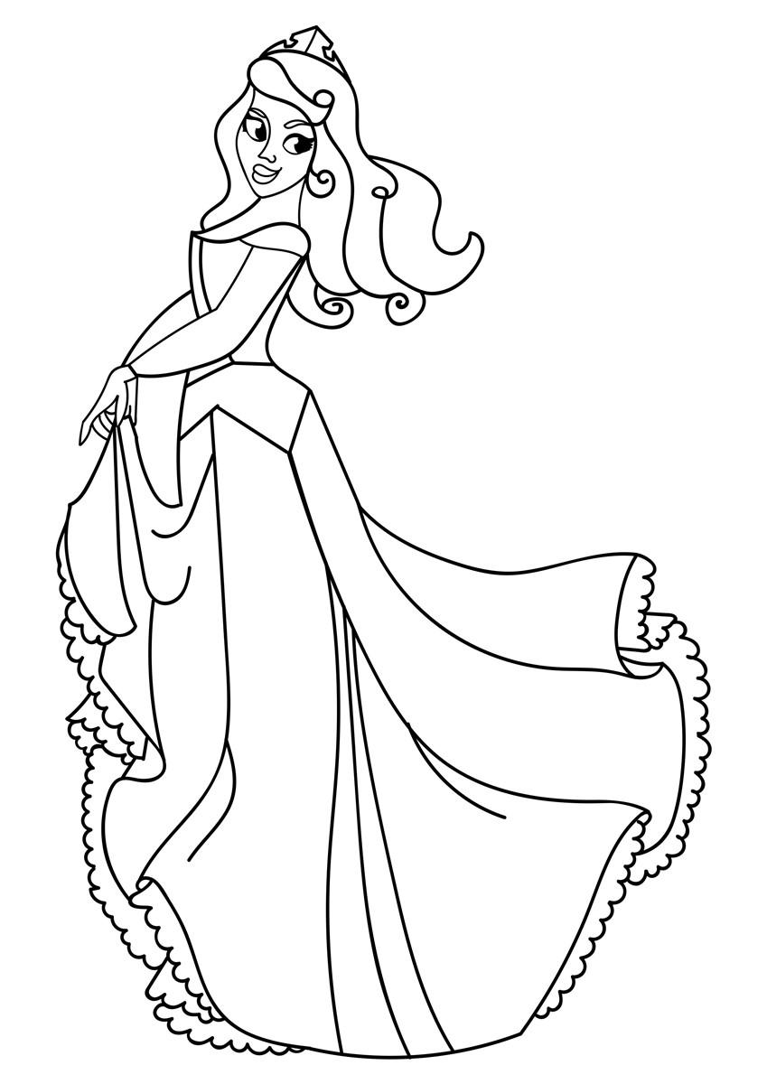 Página para colorir princesa