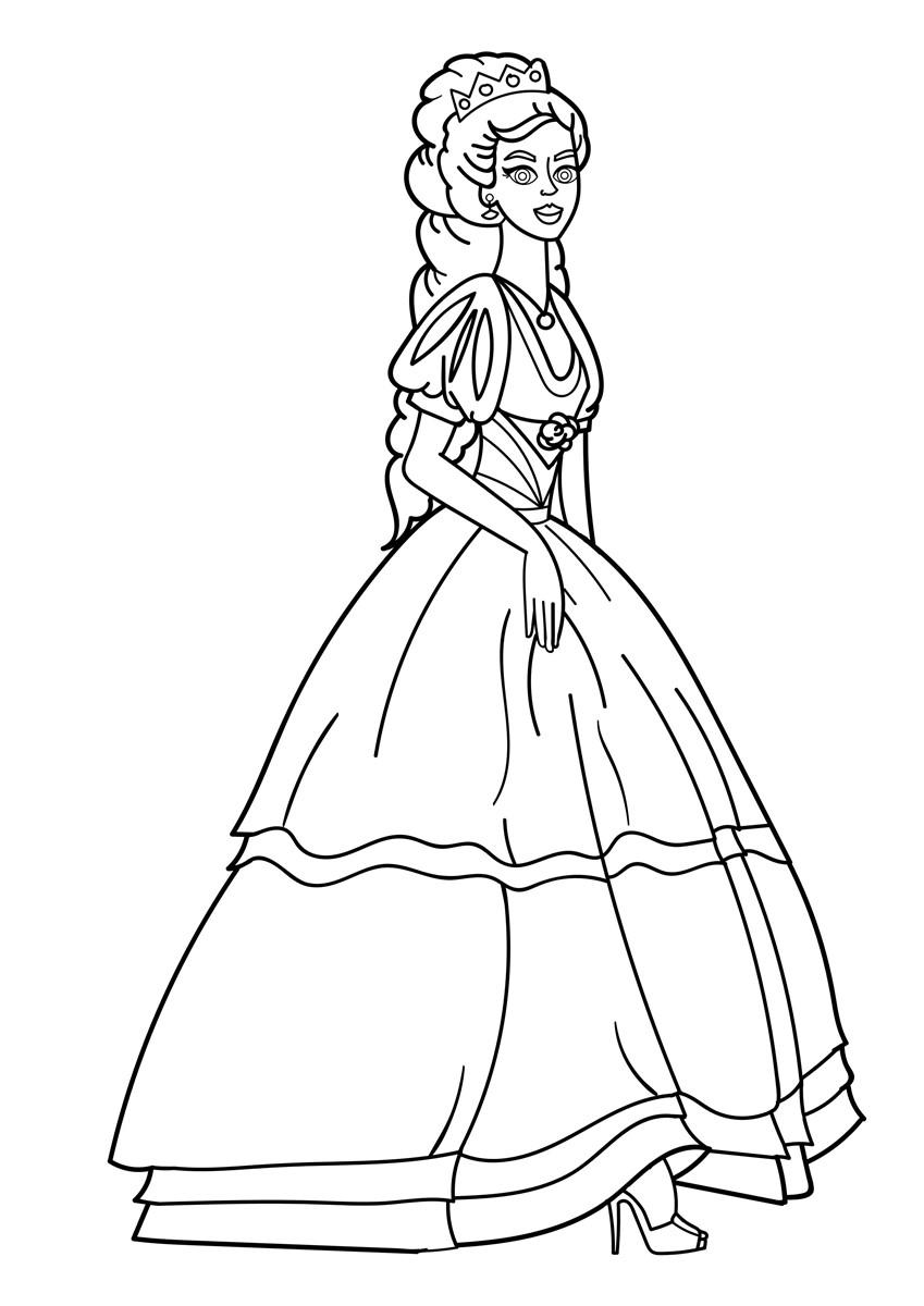 Página para colorir princesa