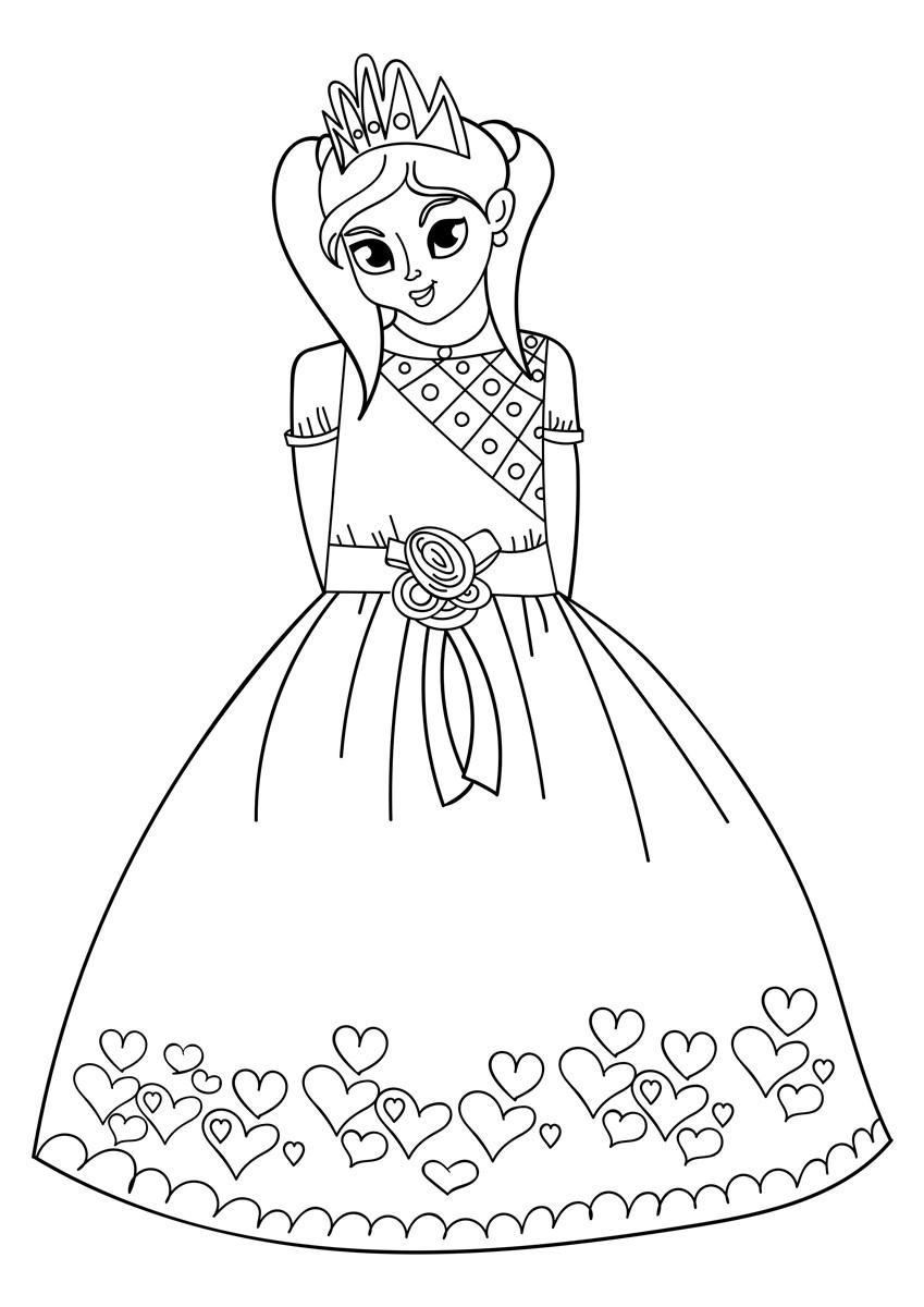Página para colorir princesa