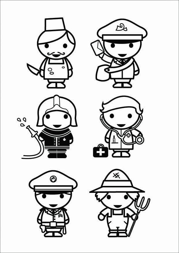 Página para colorir profissAµes