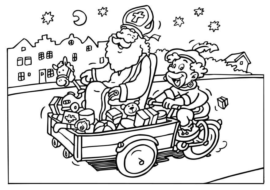 Página para colorir sA£o nicolau e piet