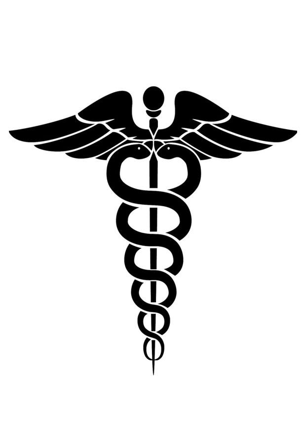 Página para colorir sA­mbolo da medicina 