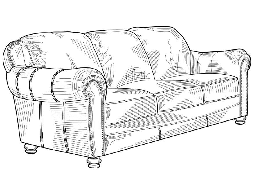 Página para colorir sofA¡