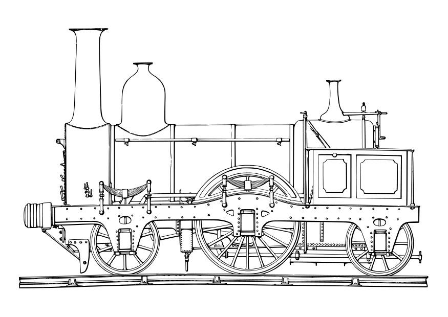 Página para colorir trem a vapor