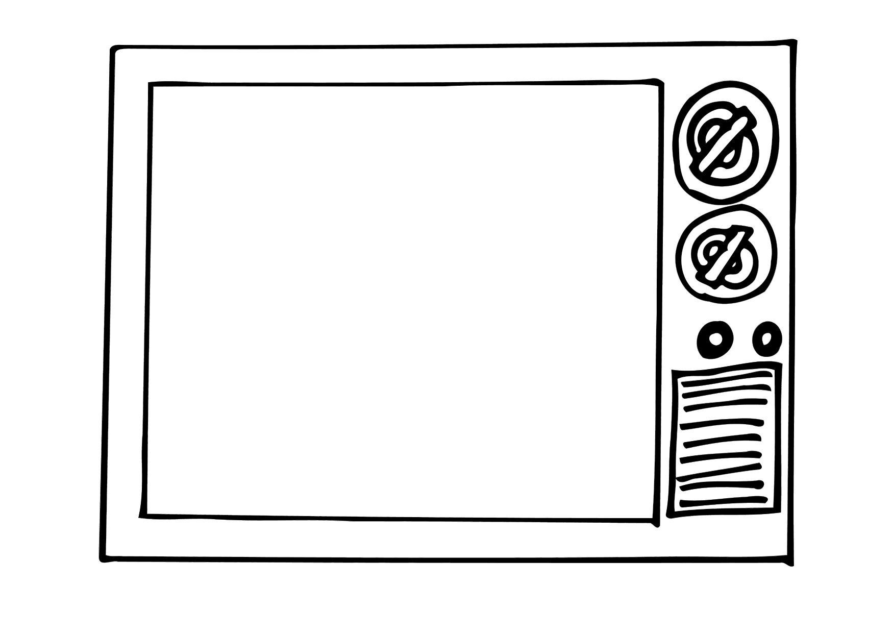 Página para colorir tv