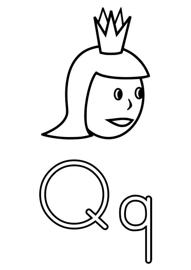 q Página para colorir q