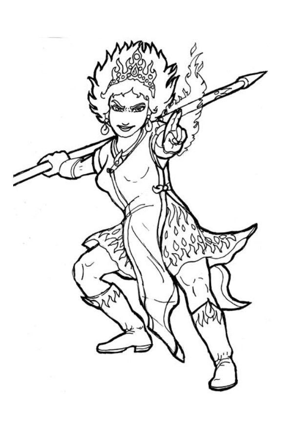 rainha do fogo Página para colorir rainha do fogo