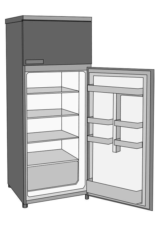 refrigerador Página para colorir refrigerador
