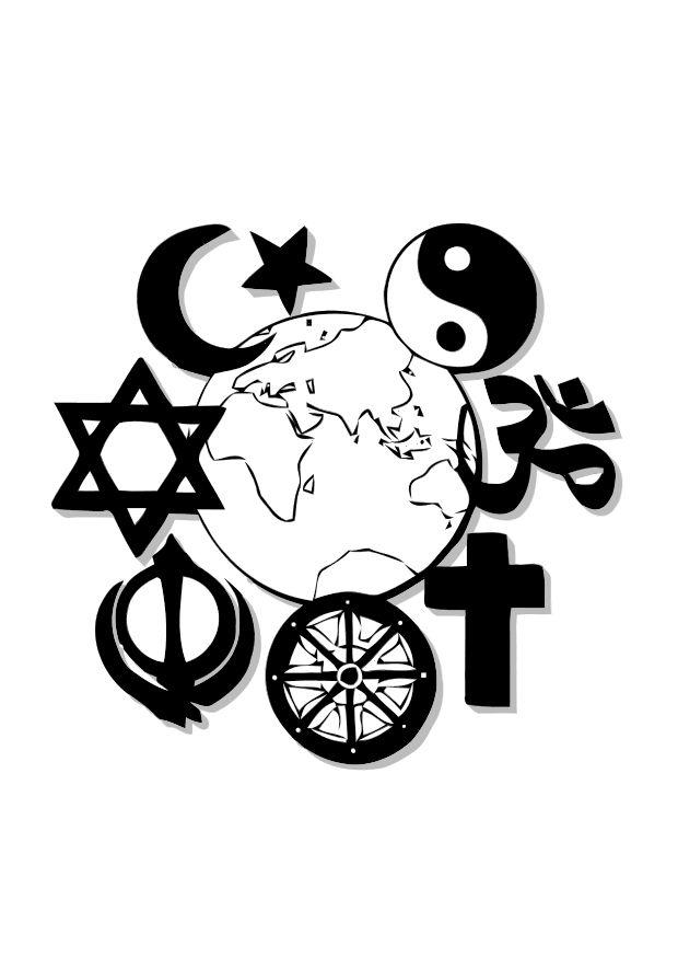 religiAµes do mundo Página para colorir religiAµes do mundo