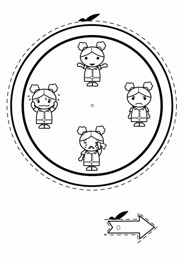 relA³gio das emoA§Aµes - menina Página para colorir relA³gio das emoA§Aµes - menina