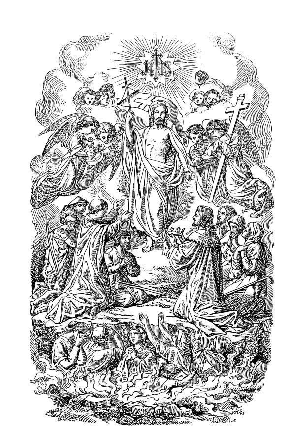 Página para colorir ressurreicao de jesus