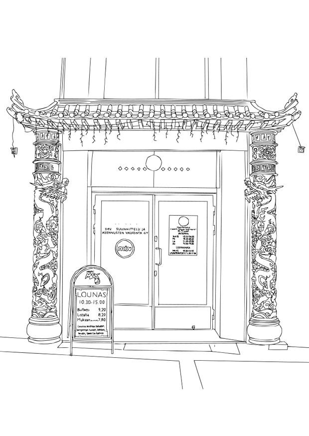 restaurante chinAªs Página para colorir restaurante chinAªs