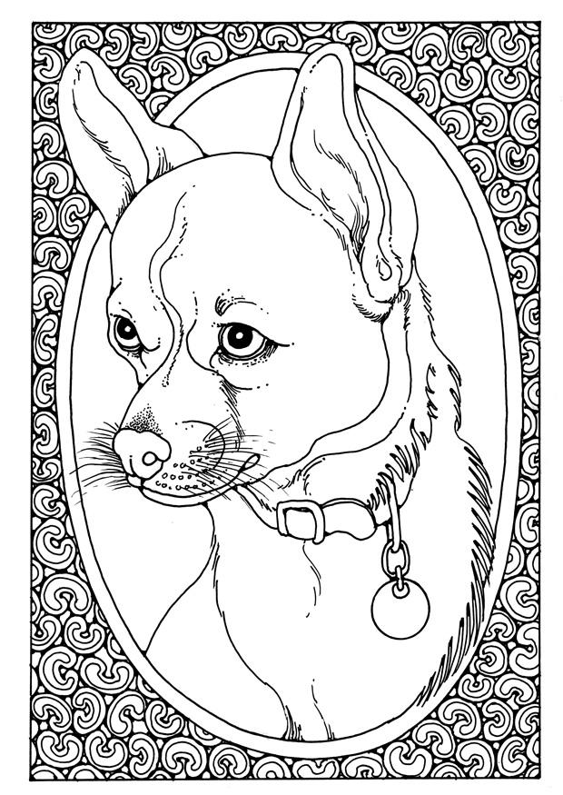 retrato de cachorro Página para colorir retrato de cachorro