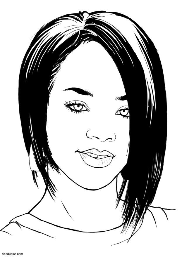 rihanna Página para colorir rihanna