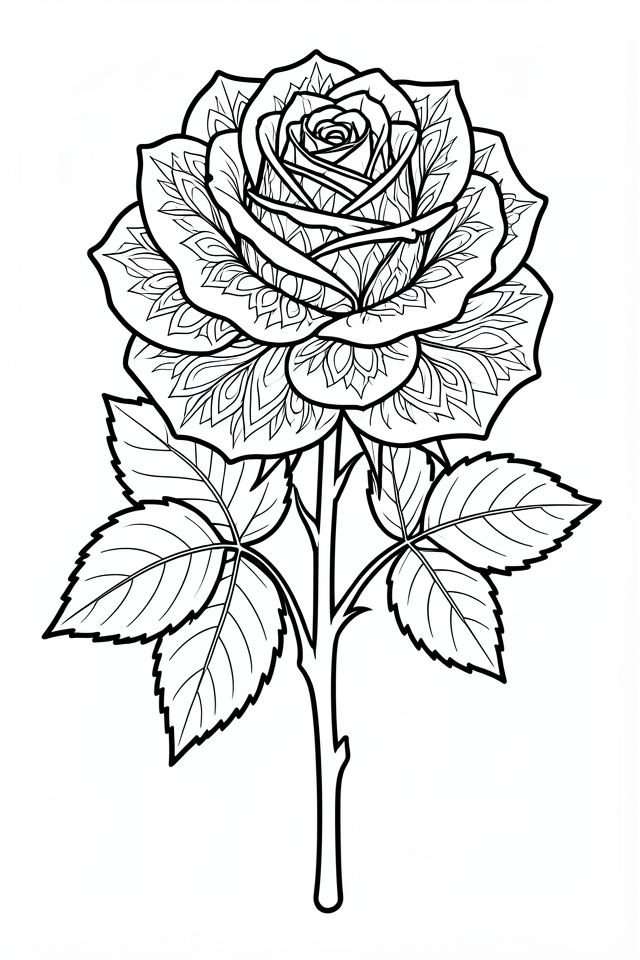 rosa Página para colorir rosa