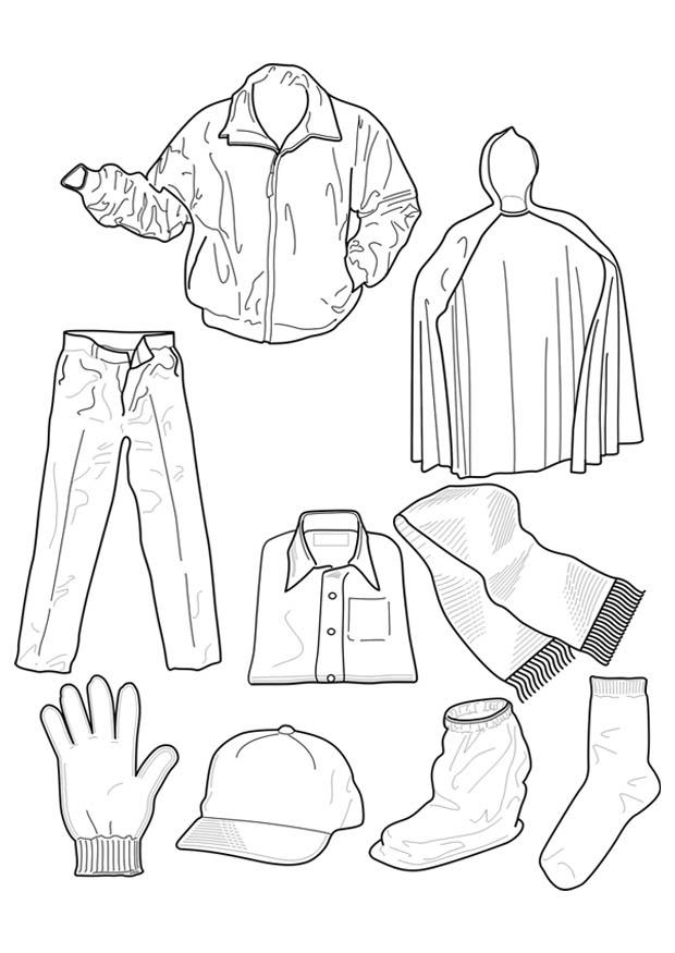 roupas Página para colorir roupas