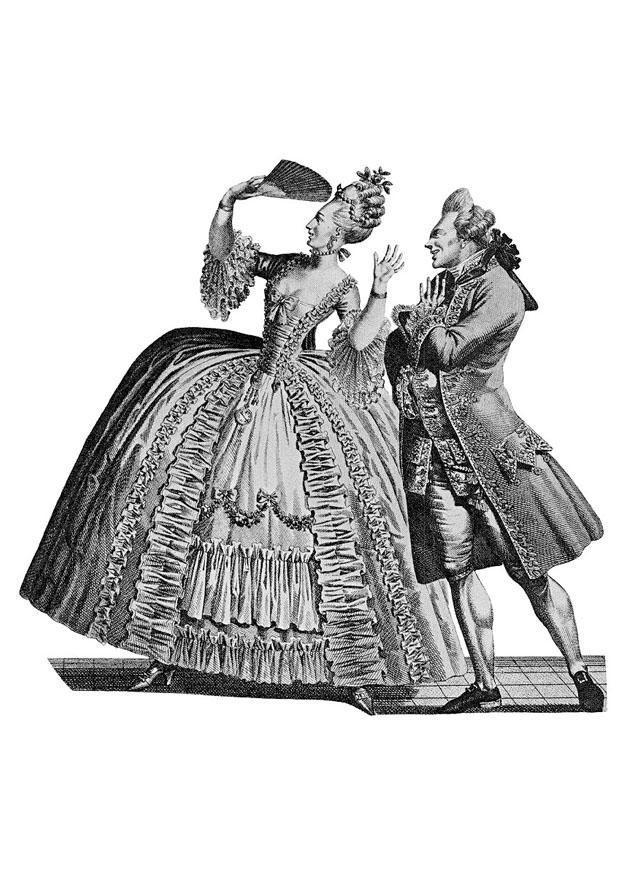 roupas da corte francesa de 1778 Página para colorir roupas da corte francesa de 1778