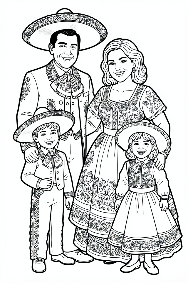 roupas tradicionais mexicanas Página para colorir roupas tradicionais mexicanas