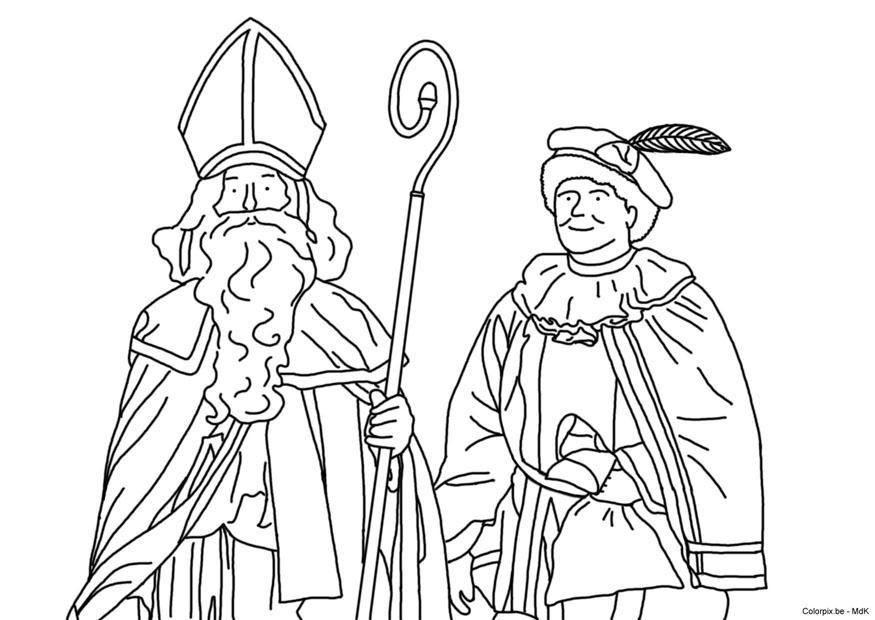 sA£o nicolas e zwarte piet Página para colorir sA£o nicolas e zwarte piet