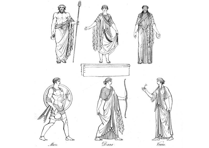 sacerdotes e deuses gregos Página para colorir sacerdotes e deuses gregos
