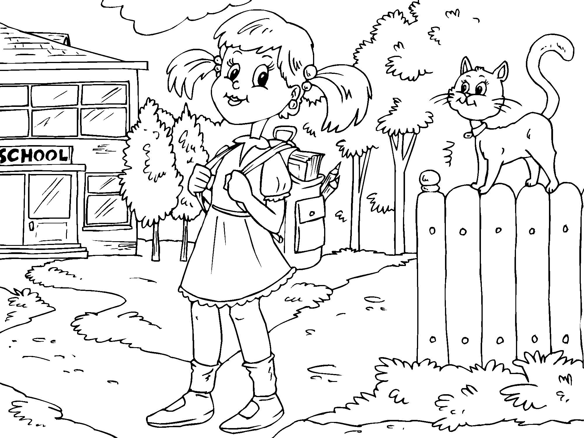 saindo para a escola Página para colorir saindo para a escola