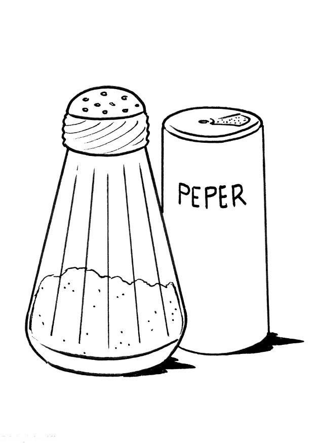 Página para colorir sal e pimenta