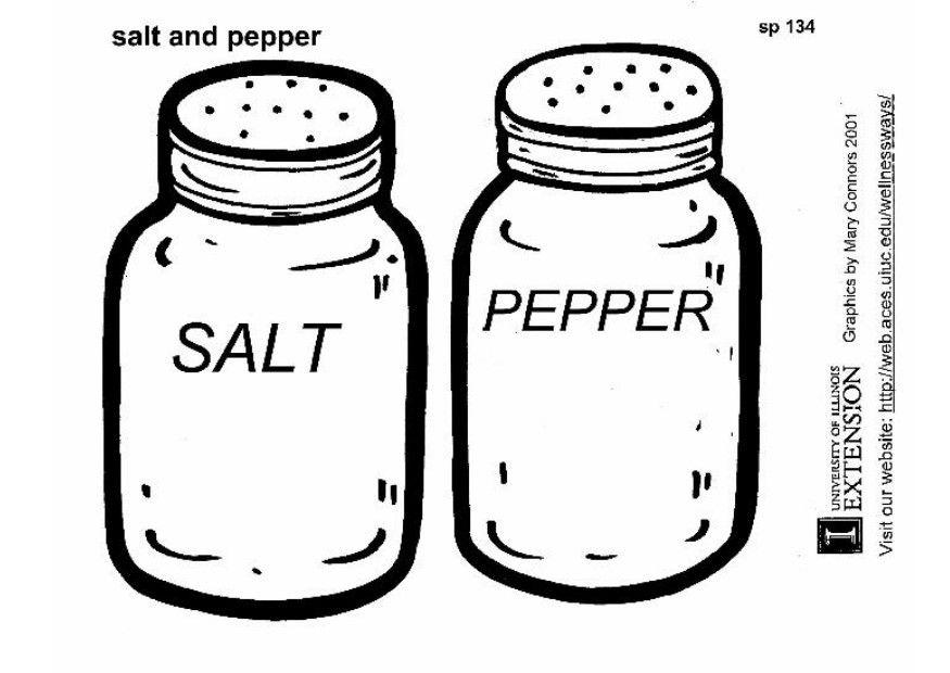 Página para colorir sal e pimenta