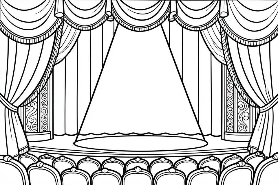 sala de teatro Página para colorir sala de teatro