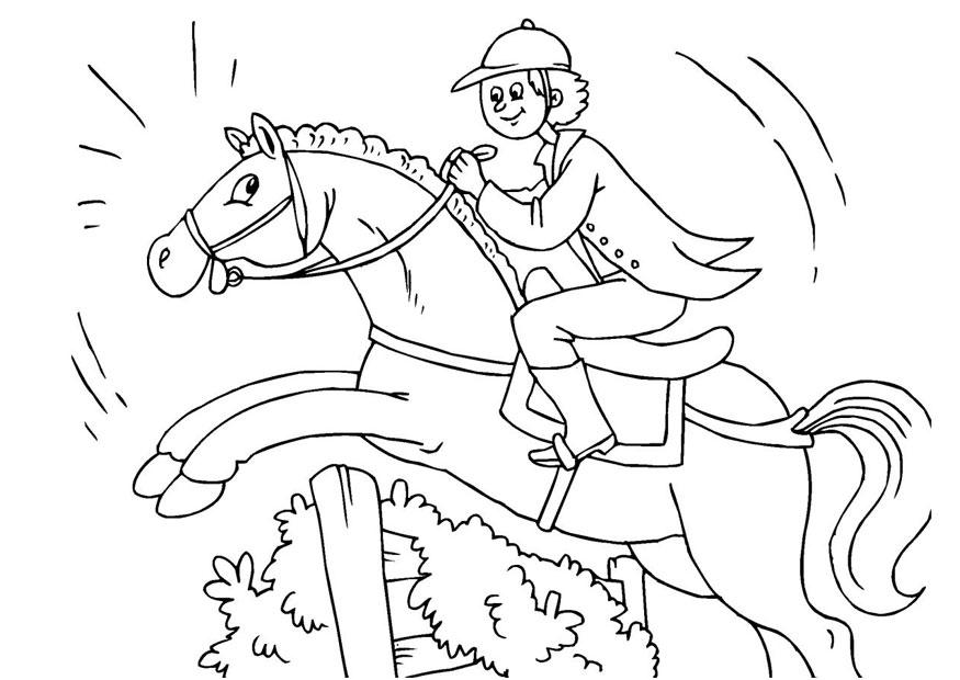 saltar a cavalo Página para colorir saltar a cavalo
