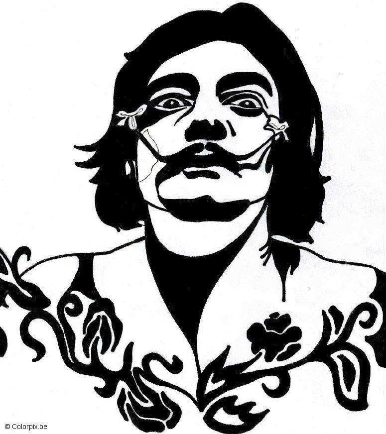 salvador dali Página para colorir salvador dali