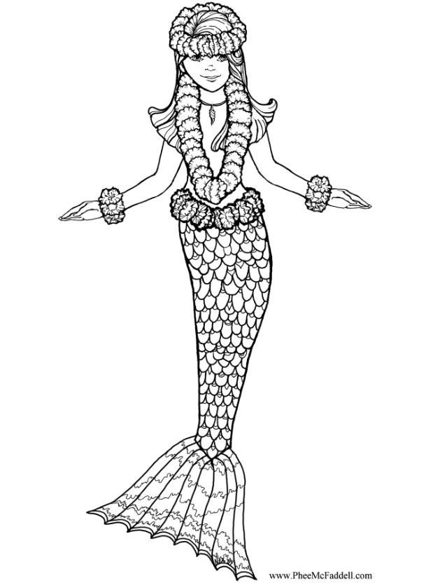 Página para colorir sereia