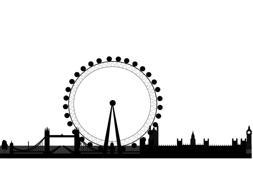 silhueta de londres Página para colorir silhueta de londres