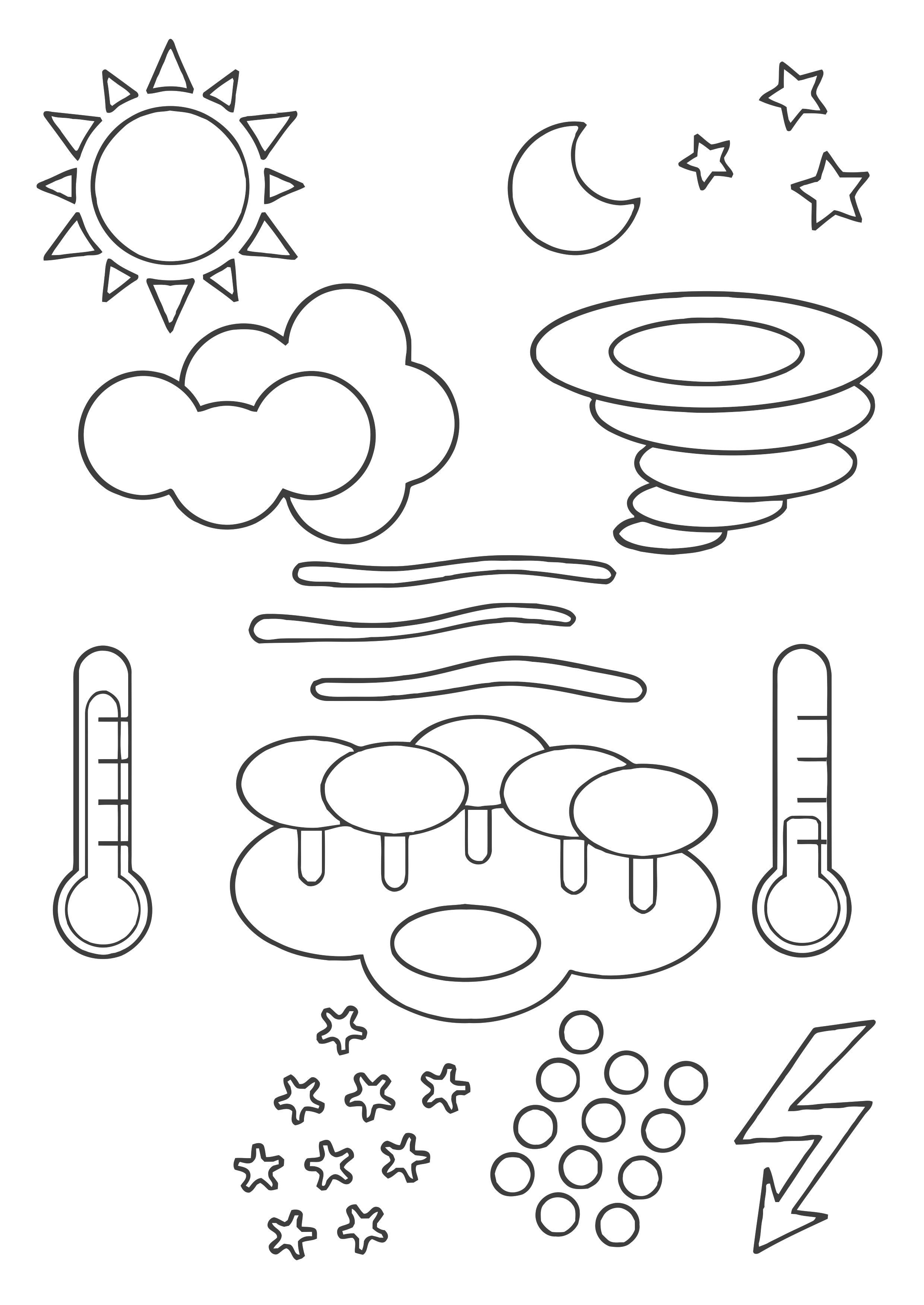 sAmbolos do clima Página para colorir sAmbolos do clima