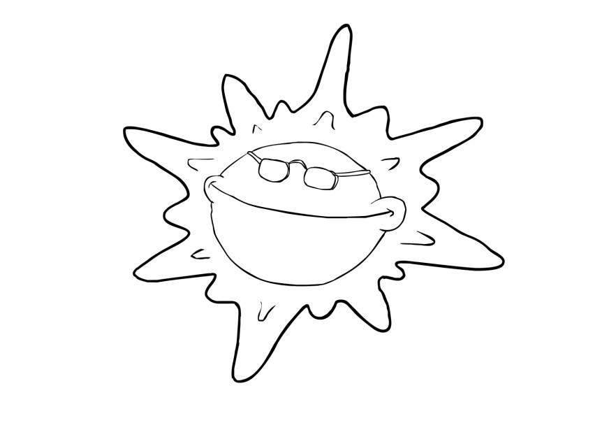 sol Página para colorir sol